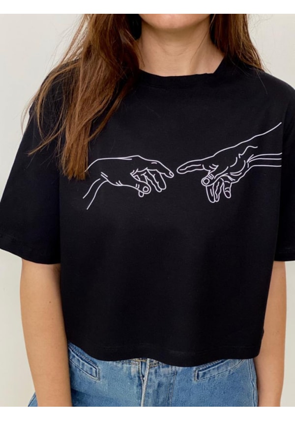 Cropped Comfy "A Criação de Adão"