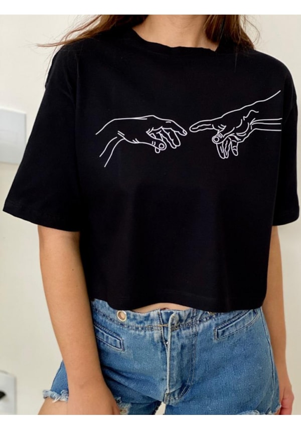 Cropped Comfy "A Criação de Adão"