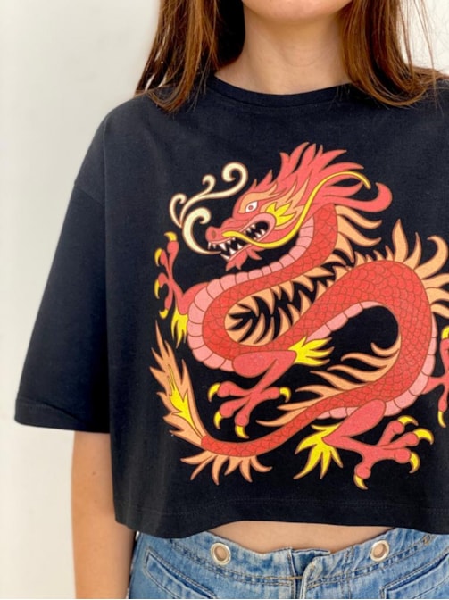 Cropped Comfy Dragão da Coragem