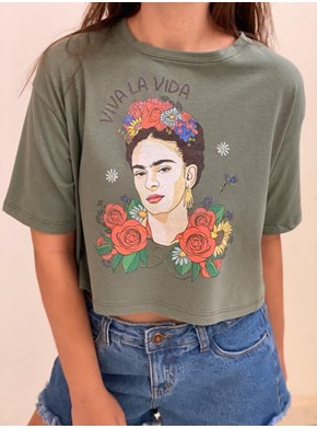 Cropped Comfy Frida Kahlo
