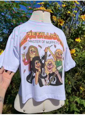 Cropped Comfy Master of Muppets - Branco