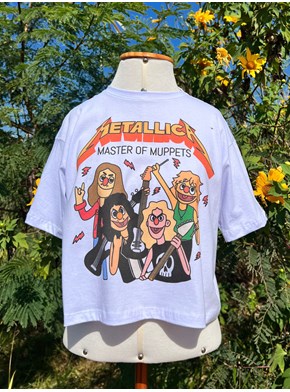 Cropped Comfy Master of Muppets - Branco
