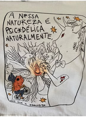 Cropped Comfy Natureza Psicodélica - Raglan Branca
