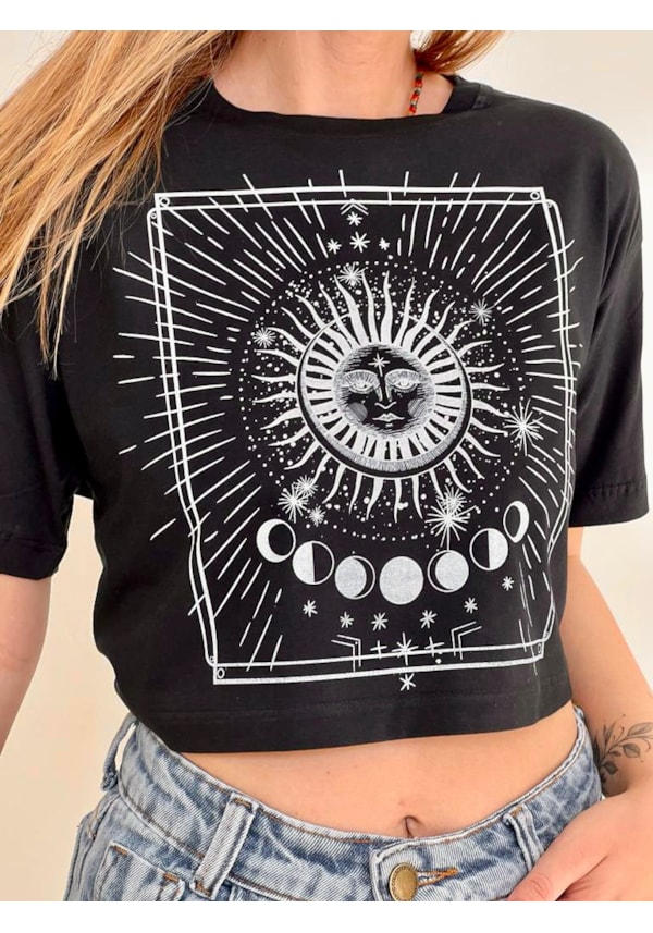 Cropped Comfy Solar - Preto