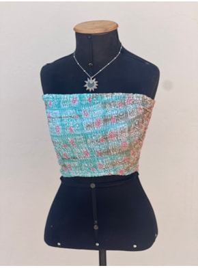 Cropped Lastex com Dourado - Utopia