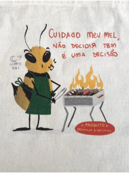 Ecobag Abelha Churrasco Vegano