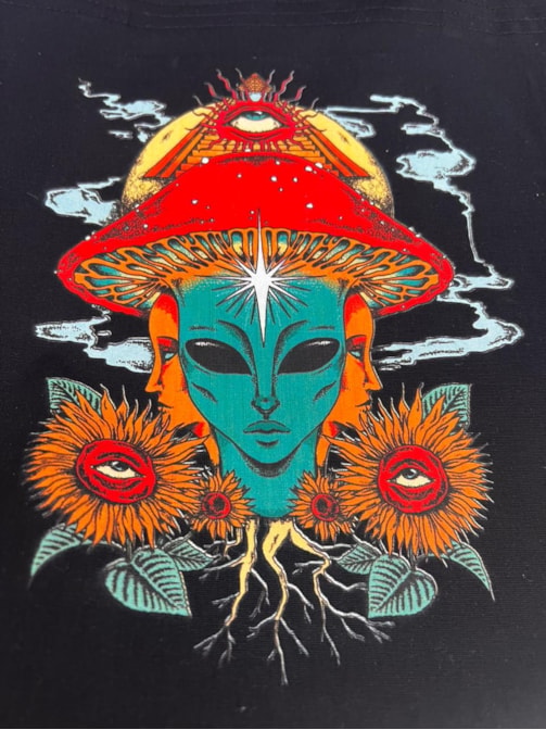 Ecobag Alien Cogumelo - Preta