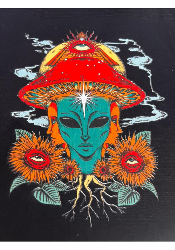 Ecobag Alien Cogumelo - Preta