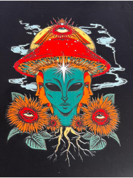 Ecobag Alien Cogumelo - Preta