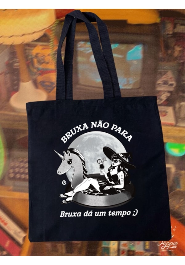 Ecobag Bruxa Não Para - Preta