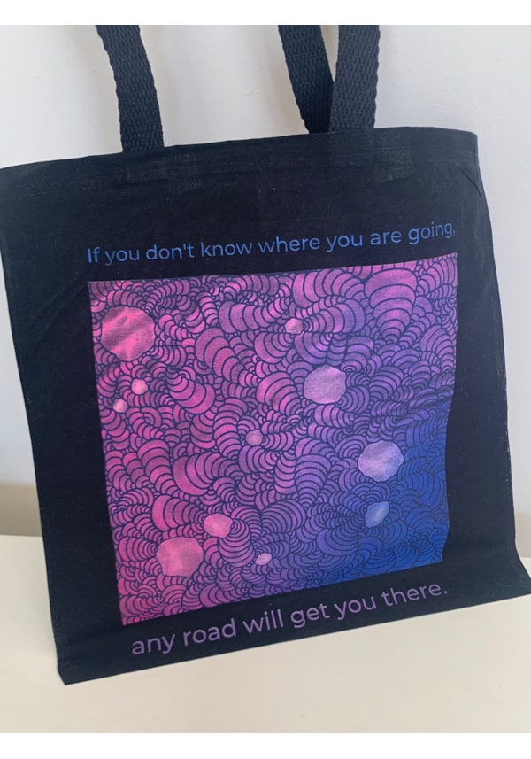 Ecobag Caminhos Roxo - Preta