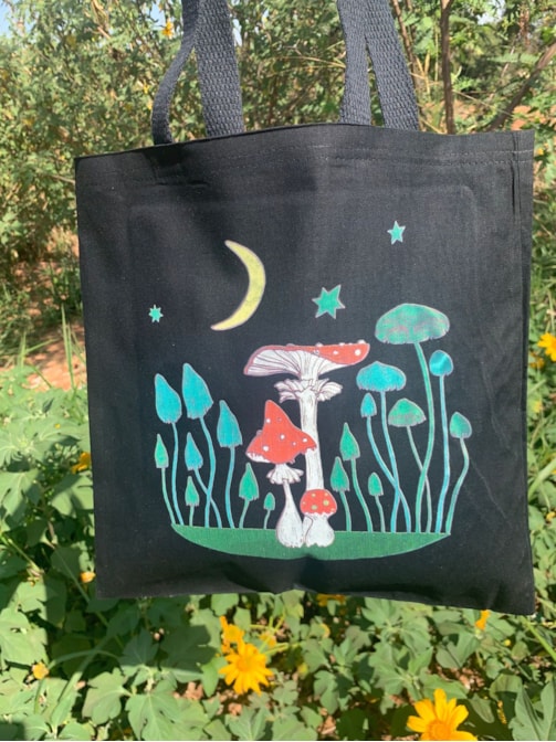 Ecobag Cogumelo Astral - Preta