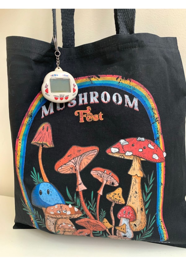 Ecobag Cogumelos Fest - Preta