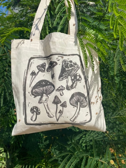 Ecobag Cogumelos Xilogravura