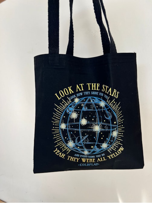 Ecobag Coldplay Stars - Preta