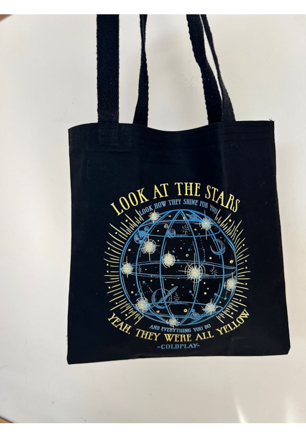 Ecobag Coldplay Stars - Preta