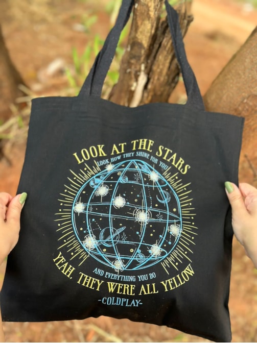 Ecobag Coldplay Stars - Preta