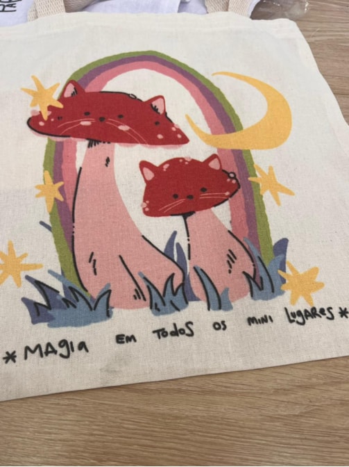 Ecobag Gatinho Cogumelo Mini Lugares