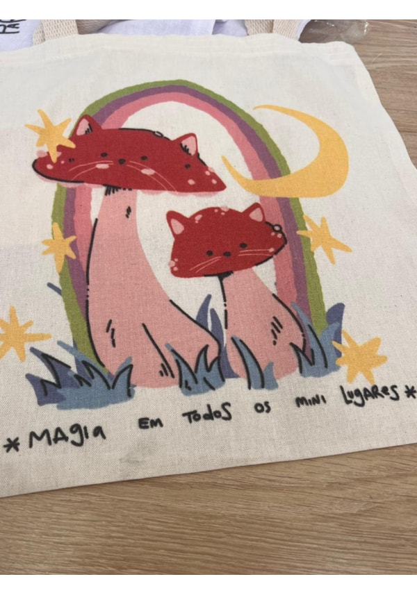 Ecobag Gatinho Cogumelo Mini Lugares