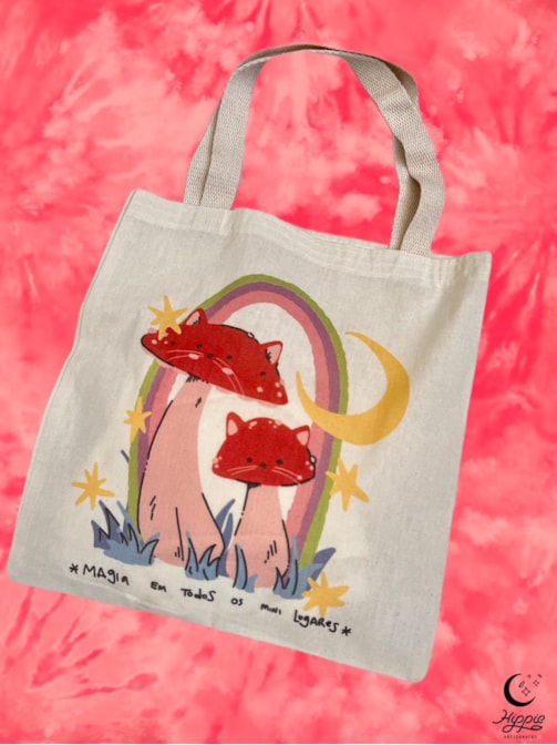 Ecobag Gatinho Cogumelo Mini Lugares