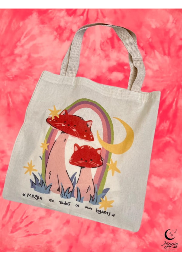 Ecobag Gatinho Cogumelo Mini Lugares