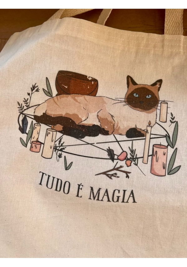 Ecobag Gato Pentagrama Mágico
