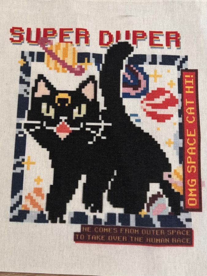 Ecobag Gato Pixel Space — imagem 2