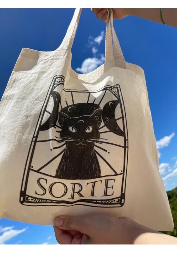 Ecobag Gato Preto dá Sorte