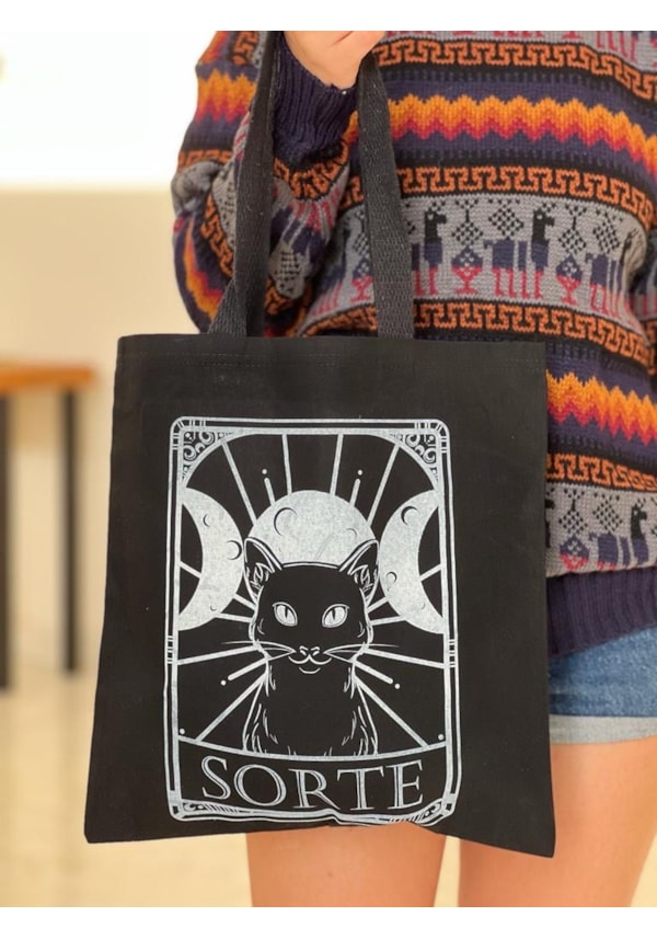 Ecobag Gato Preto Dá Sorte - Preta