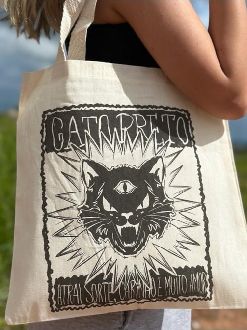 Ecobag Gato Preto Vintage