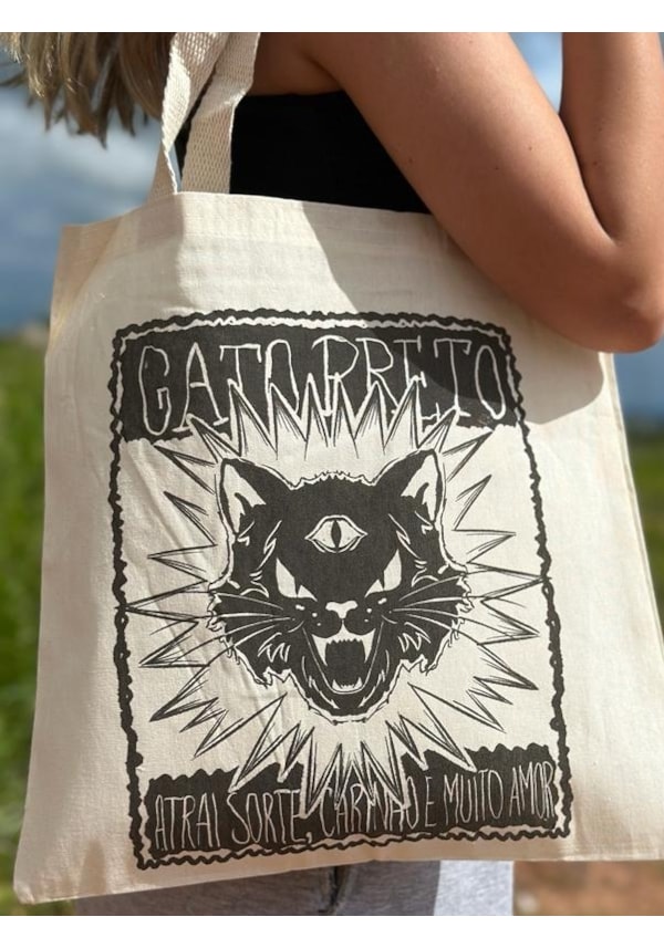 Ecobag Gato Preto Vintage