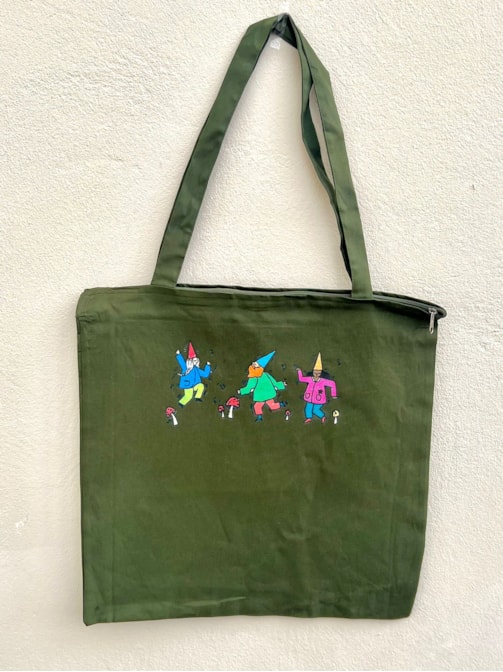 Ecobag grande Duendes - Verde Zíper