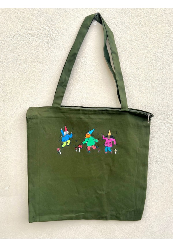 Ecobag grande Duendes - Verde Zíper
