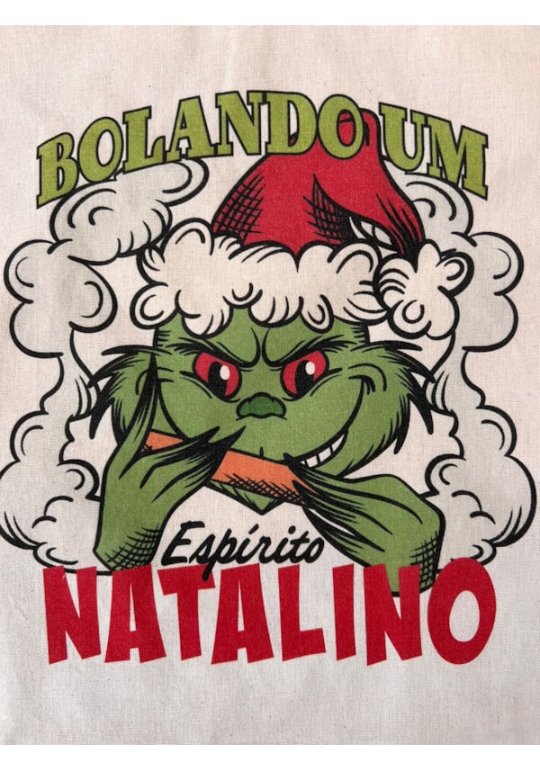 Ecobag Grinch Bolando um Espírito Natalino