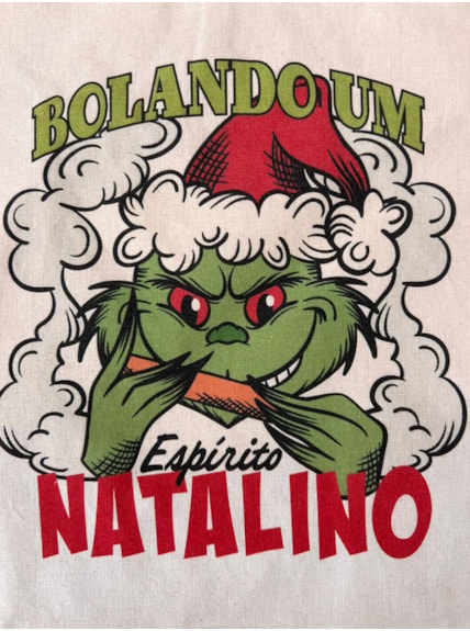 Ecobag Grinch Bolando um Espírito Natalino