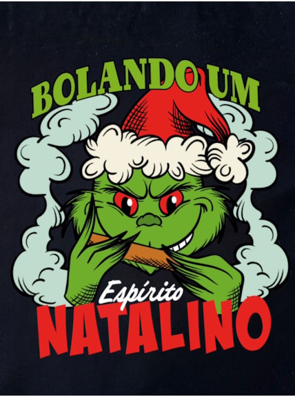 Ecobag Grinch Bolando um Espírito Natalino - Preta