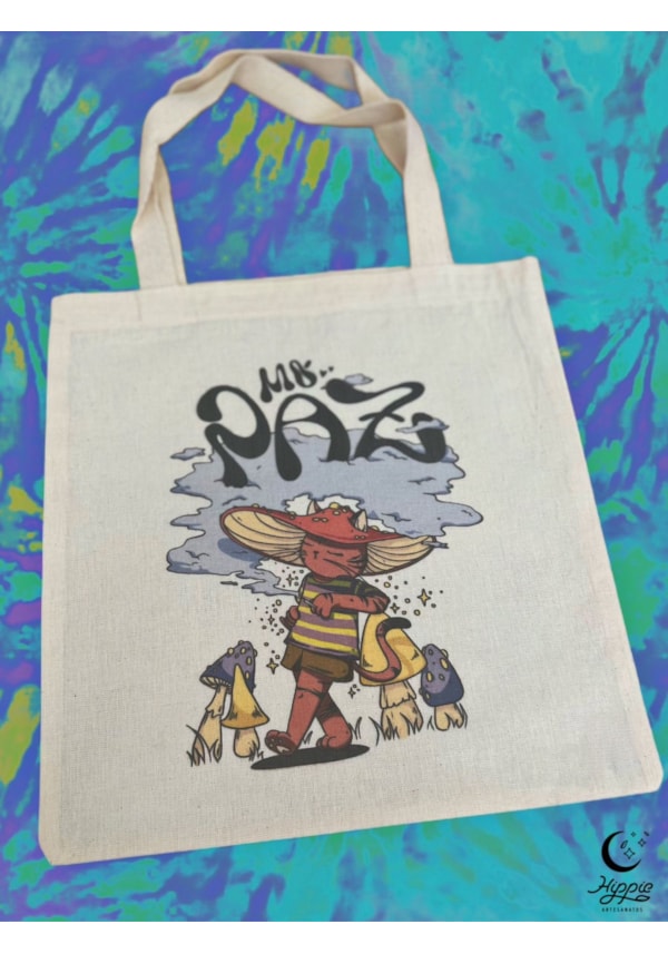 Ecobag Mó Paz Gato Psicodélico