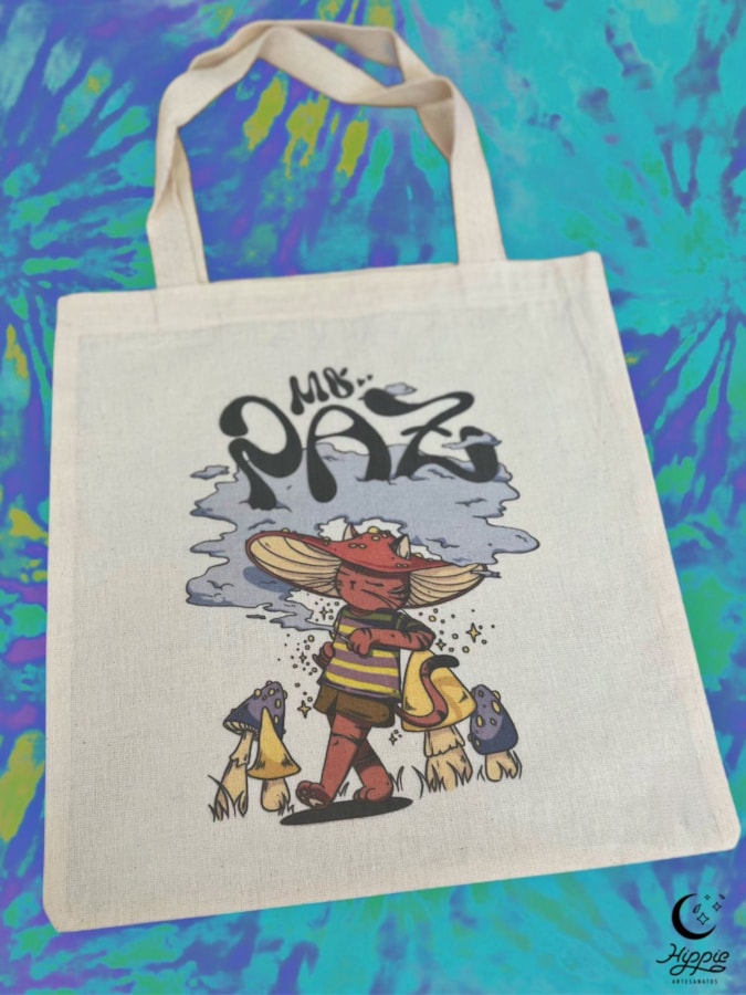 Ecobag Mó Paz Gato Psicodélico — imagem 1