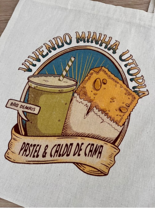 Ecobag Pastel e Caldo de Cana