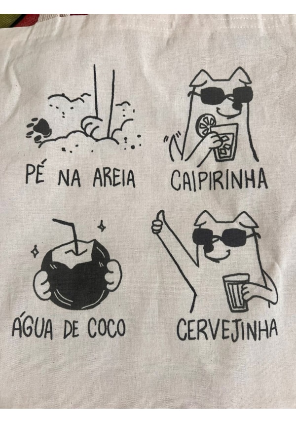 Ecobag Pé na Areia Cachorrinho