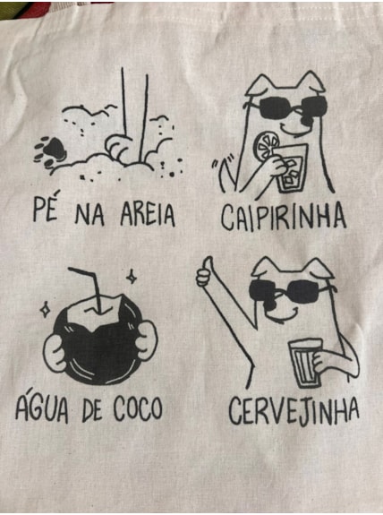 Ecobag Pé na Areia Cachorrinho