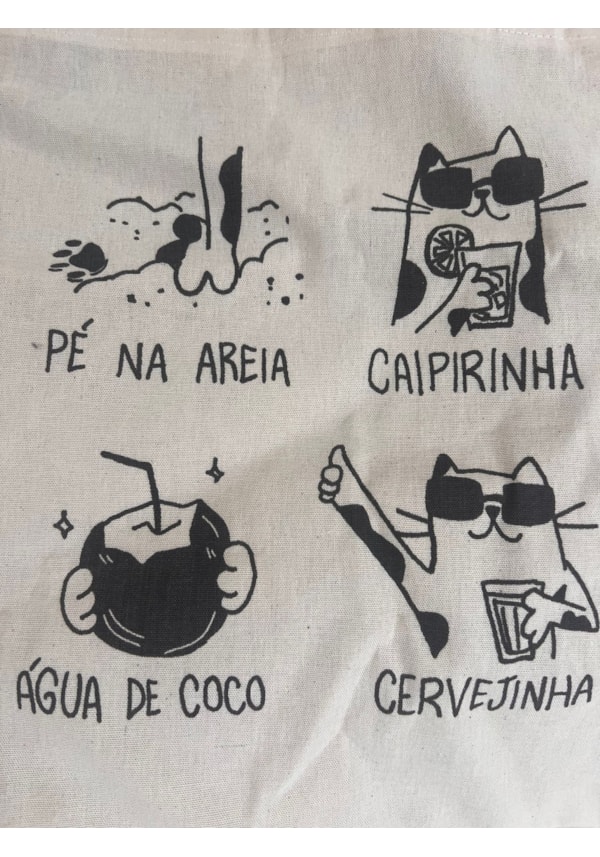 Ecobag Pé na Areia Gatinho