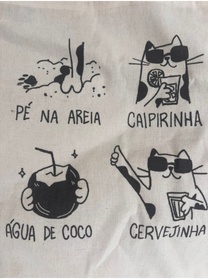 Ecobag Pé na Areia Gatinho