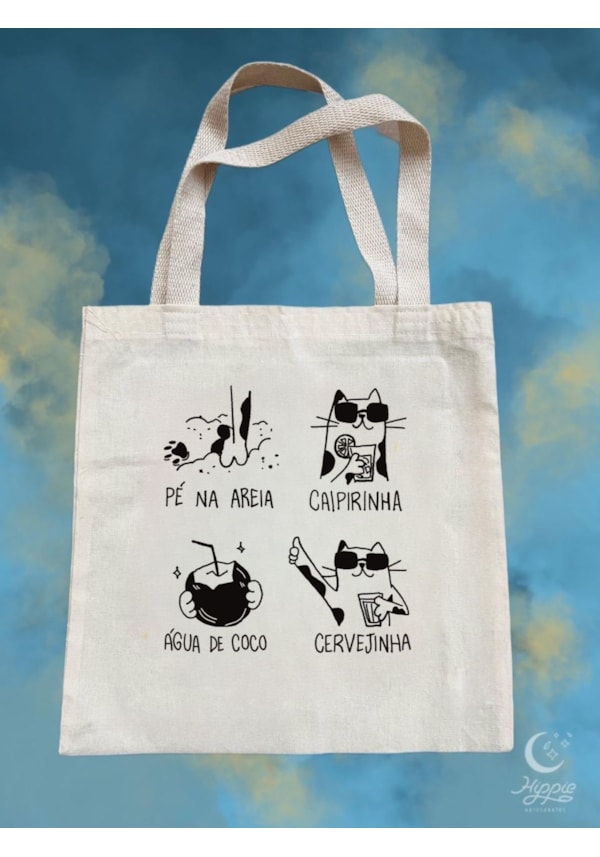 Ecobag Pé na Areia Gatinho