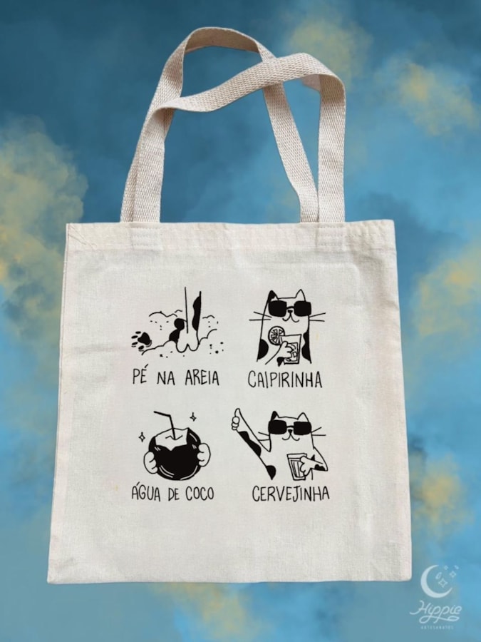 Ecobag Pé na Areia Gatinho — imagem 1