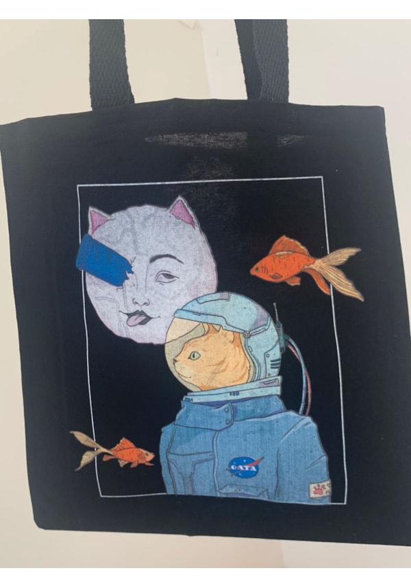 Ecobag Planeta dos Gatos - Preta