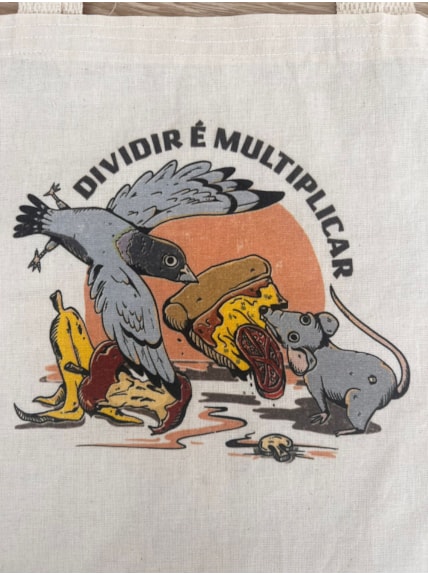Ecobag Rato e Pomba Dividir é Multiplicar