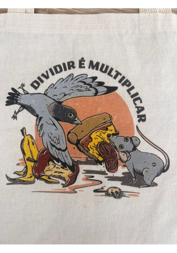Ecobag Rato e Pomba Dividir é Multiplicar