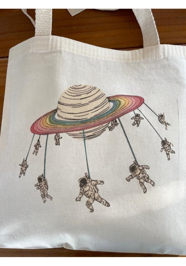Ecobag Saturno Astronautas