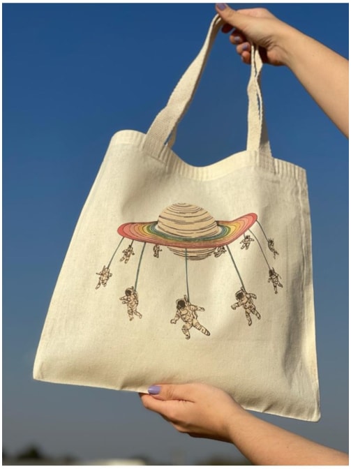 Ecobag Saturno Astronautas